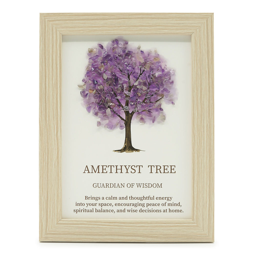 Amethyst Tree of Life Gemstone Picture (20 x 14.7 cm)