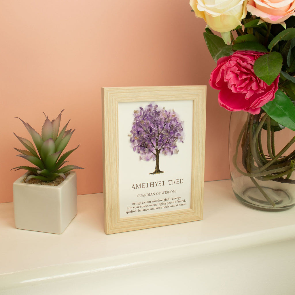 Amethyst Tree of Life Gemstone Picture (20 x 14.7 cm)