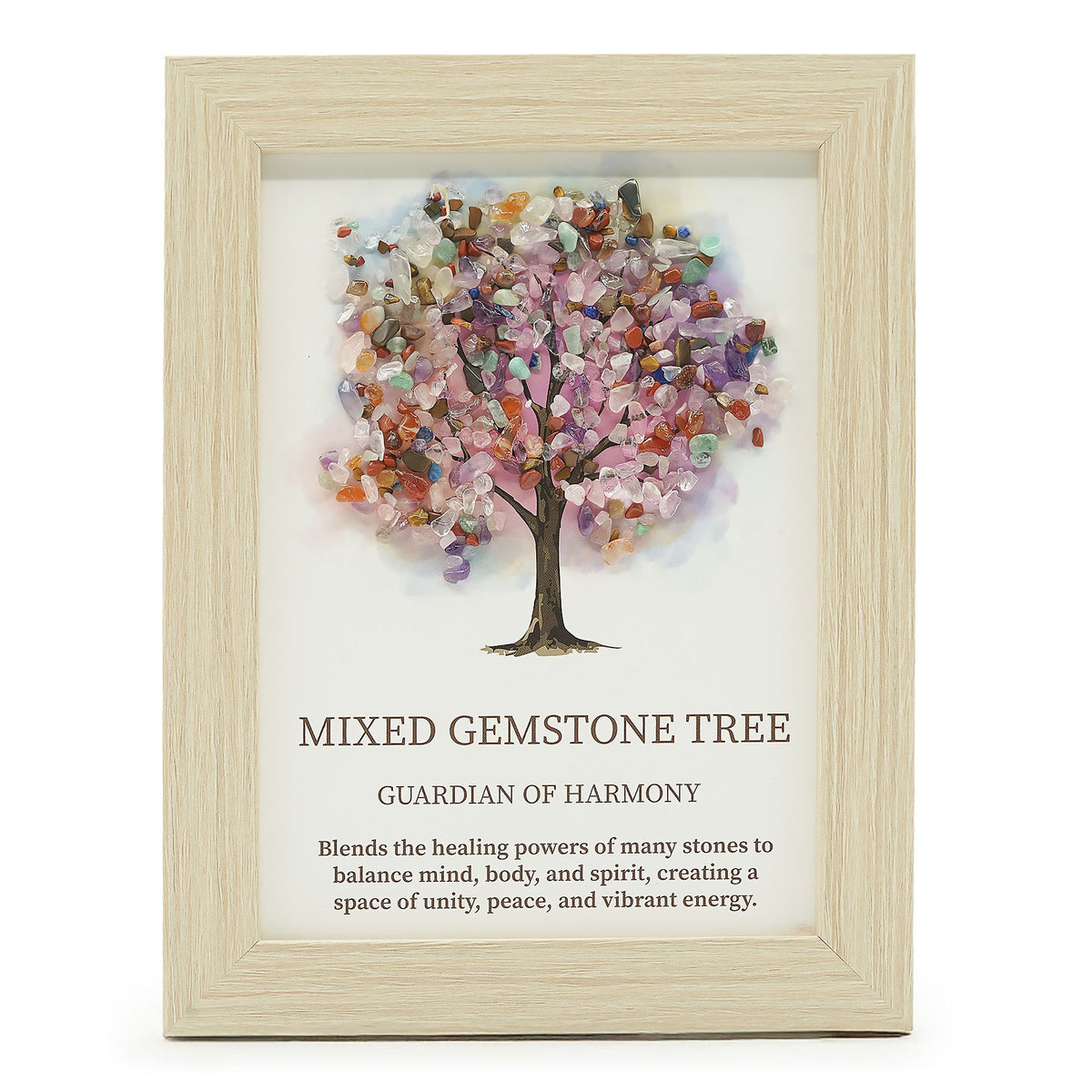 Mixed Gemstone Tree of Life Picture (20 x 14.7 cm)