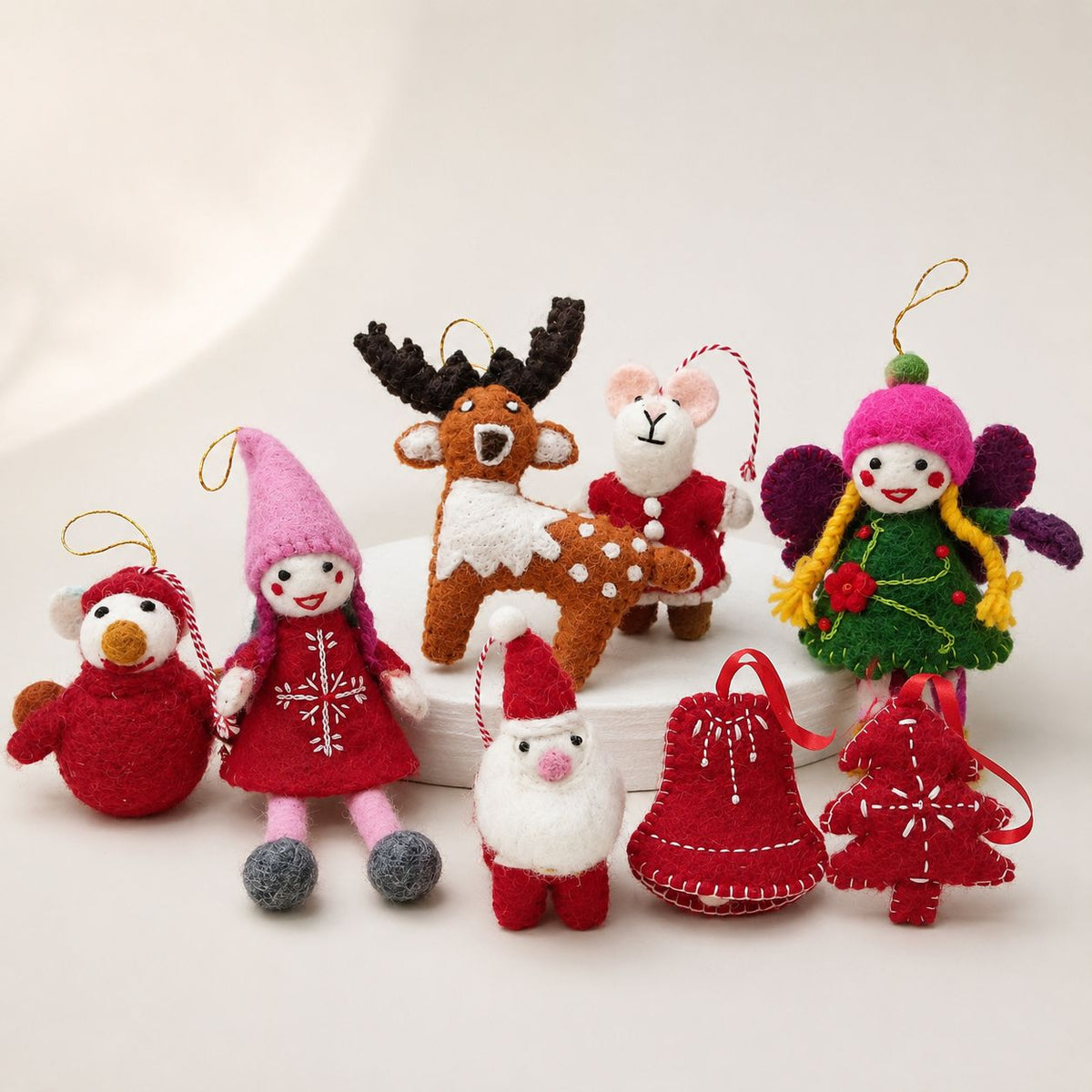 Felt Handbag Charms - Mixed Selection (Cute Christmas Charms)