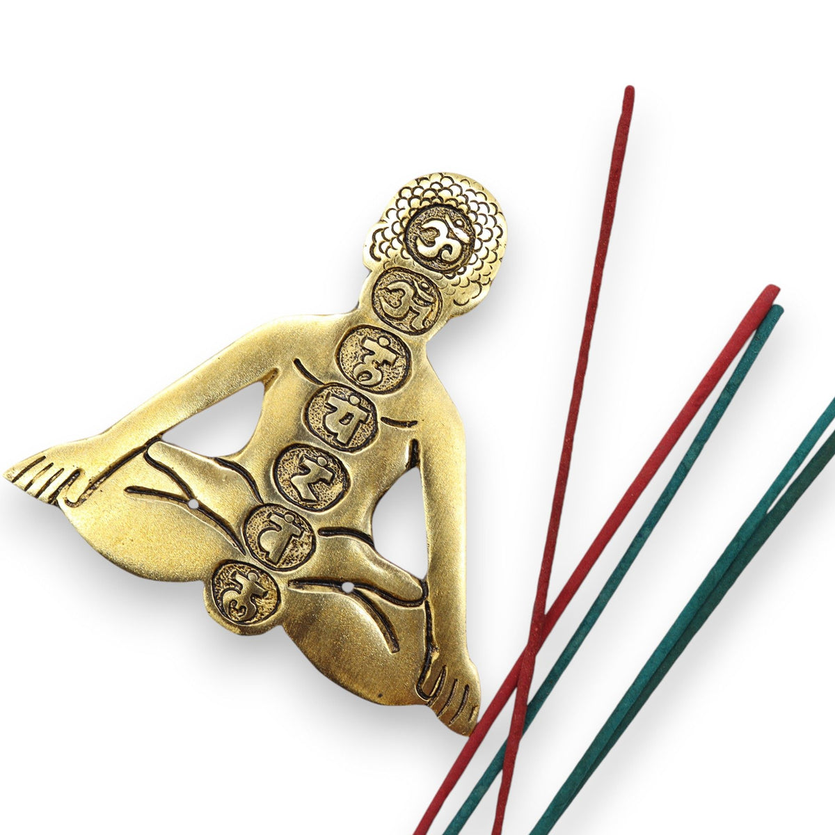 Gold Aluminium Seven Chakra Yoga Incense Holder