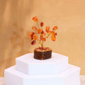 Mini Gemstone Tree On Wood Base - Carnelian (15 stones)