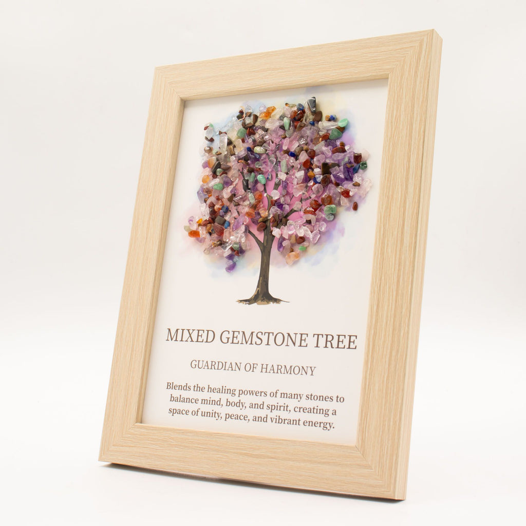Mixed Gemstone Tree of Life Picture (20 x 14.7 cm)