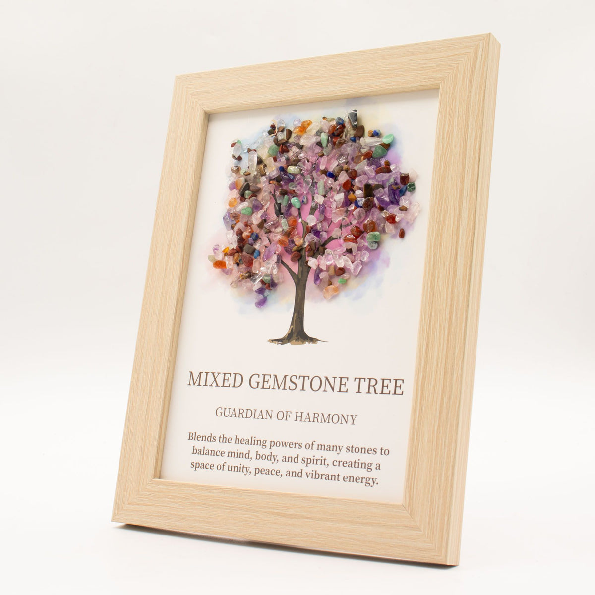 Mixed Gemstone Tree of Life Picture (20 x 14.7 cm)