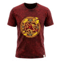Nomad Sari Stonewashed Cotton T-Shirt - Dragon Mandala - Maroon - Large